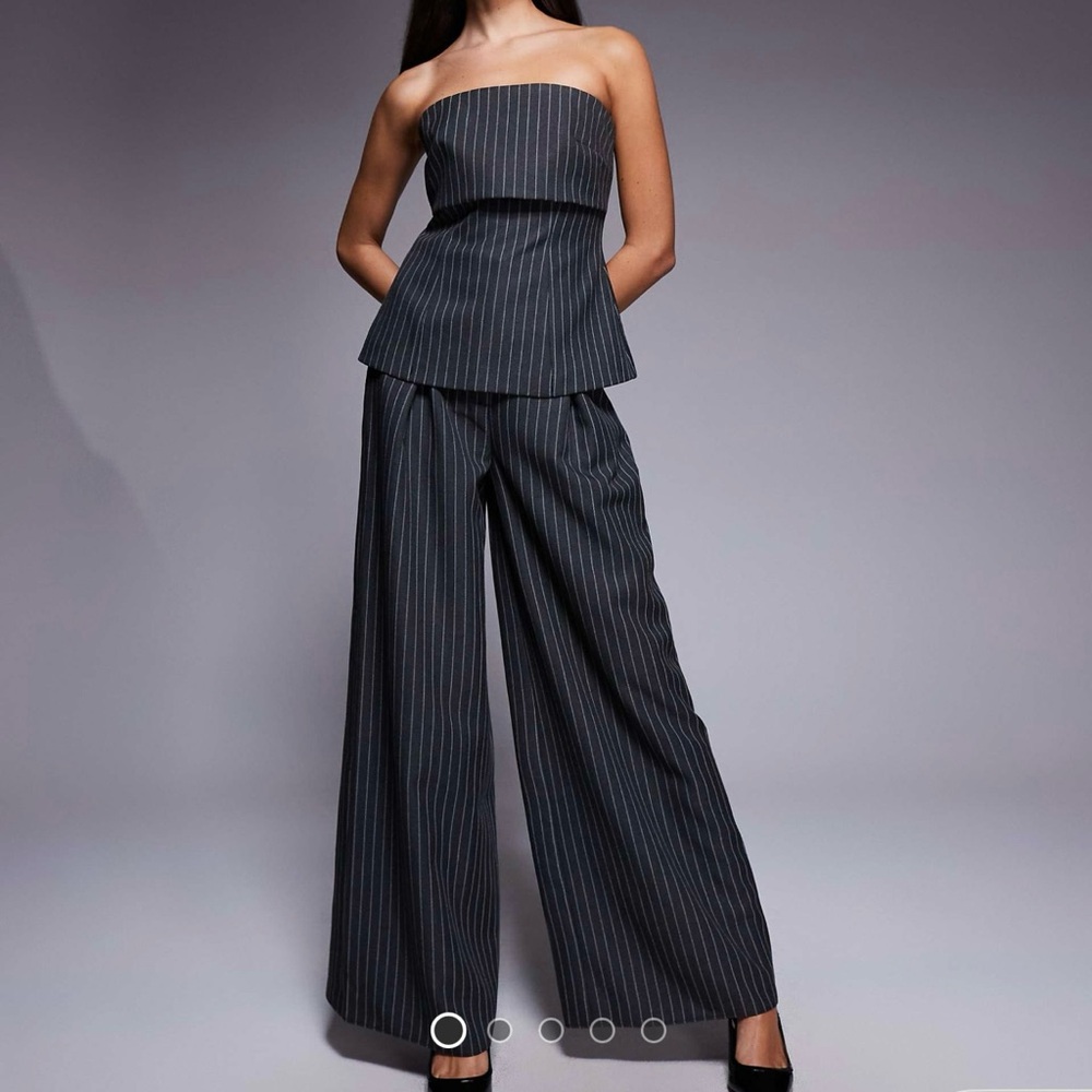 ASOS Black Pinstripe Set